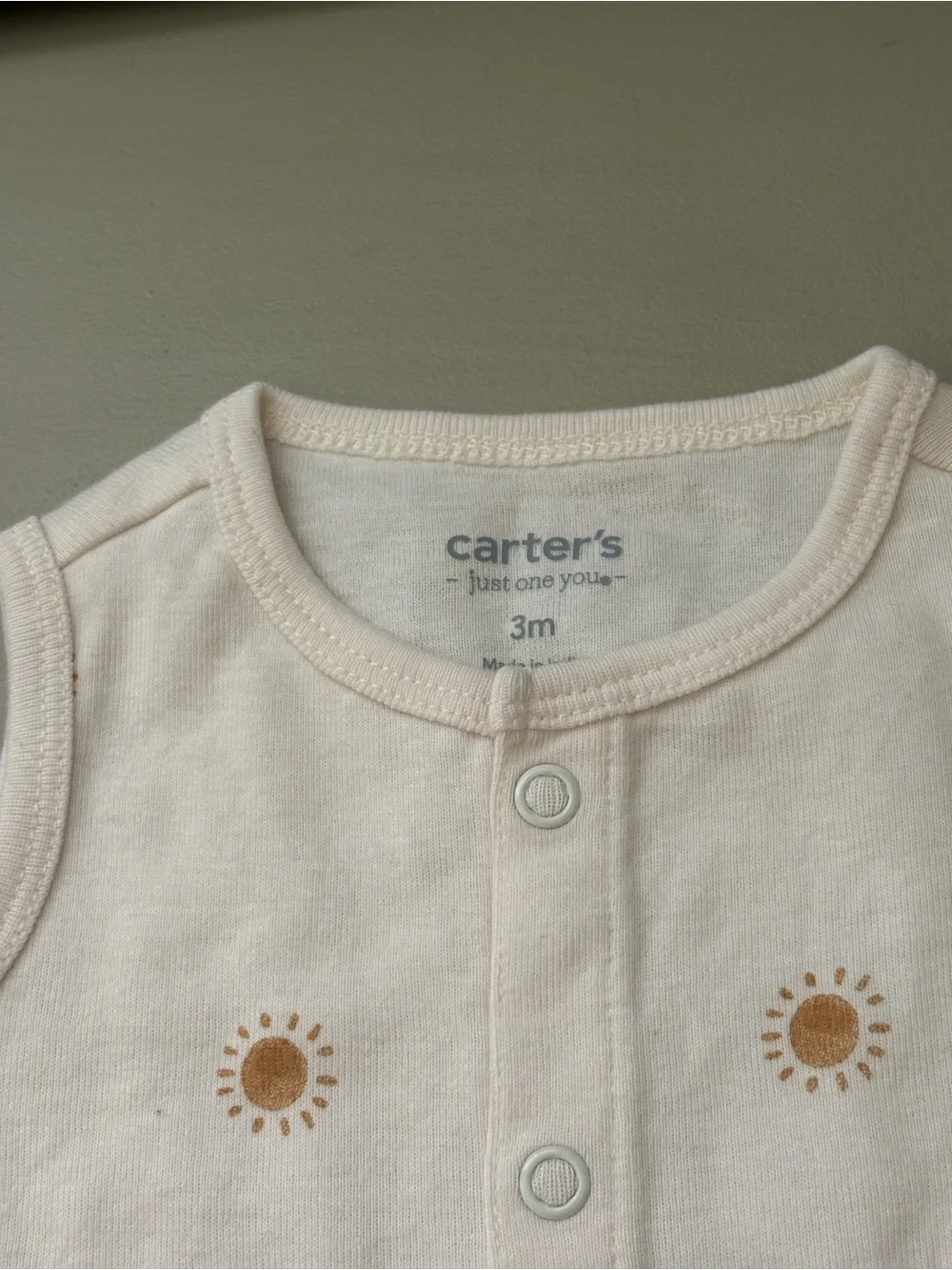 Gerber/Carter Baby One-Piece Bodysuits and Romper - White, Beige, Brown